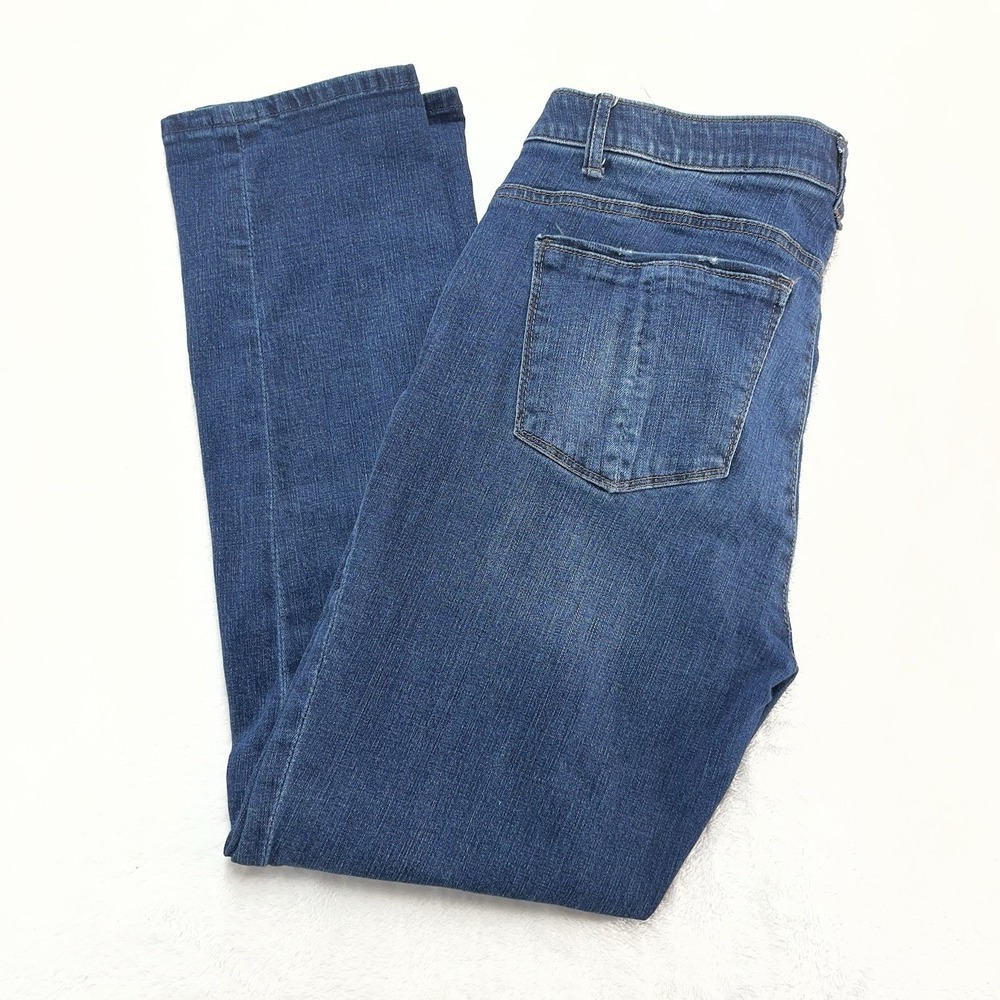 Wit & Wisdom Straight Leg Jeans Womens 12 Distressed Medium Wash Casual Fall